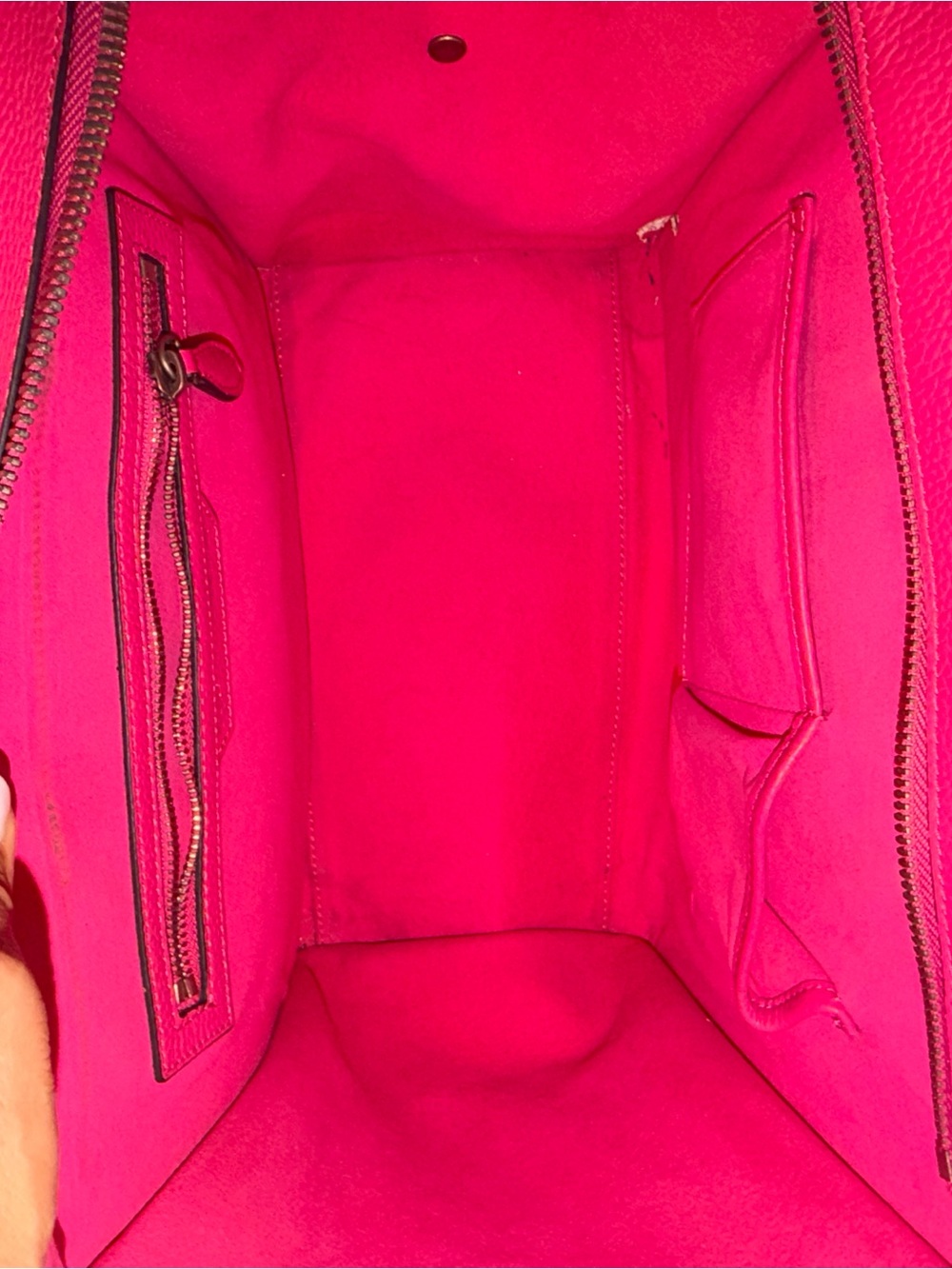 Women’s Pink Leather Tote Bag - Picture 3 of 6
